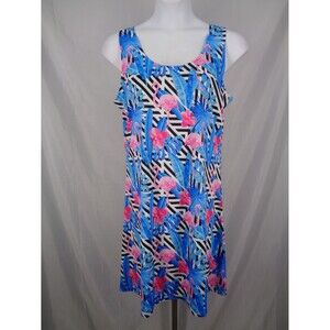 Tango Mango Flamingo Dress Size XL Tropical Beach Cruise Resortwear Vacation
